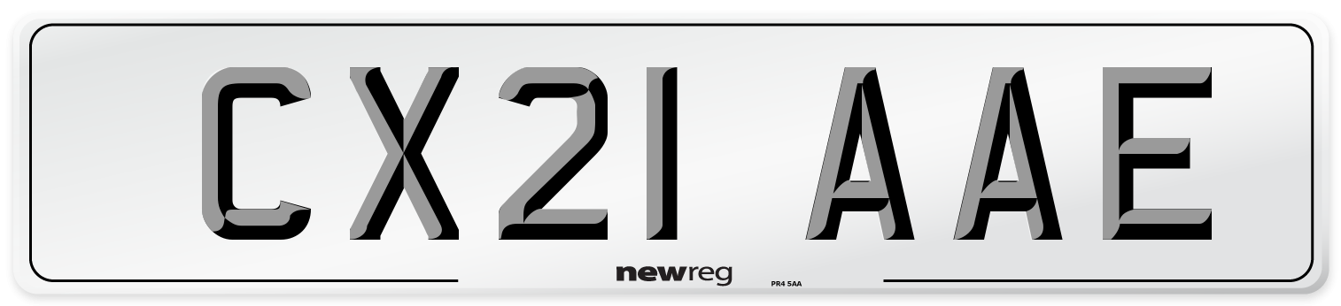 CX21 AAE Number Plate from New Reg